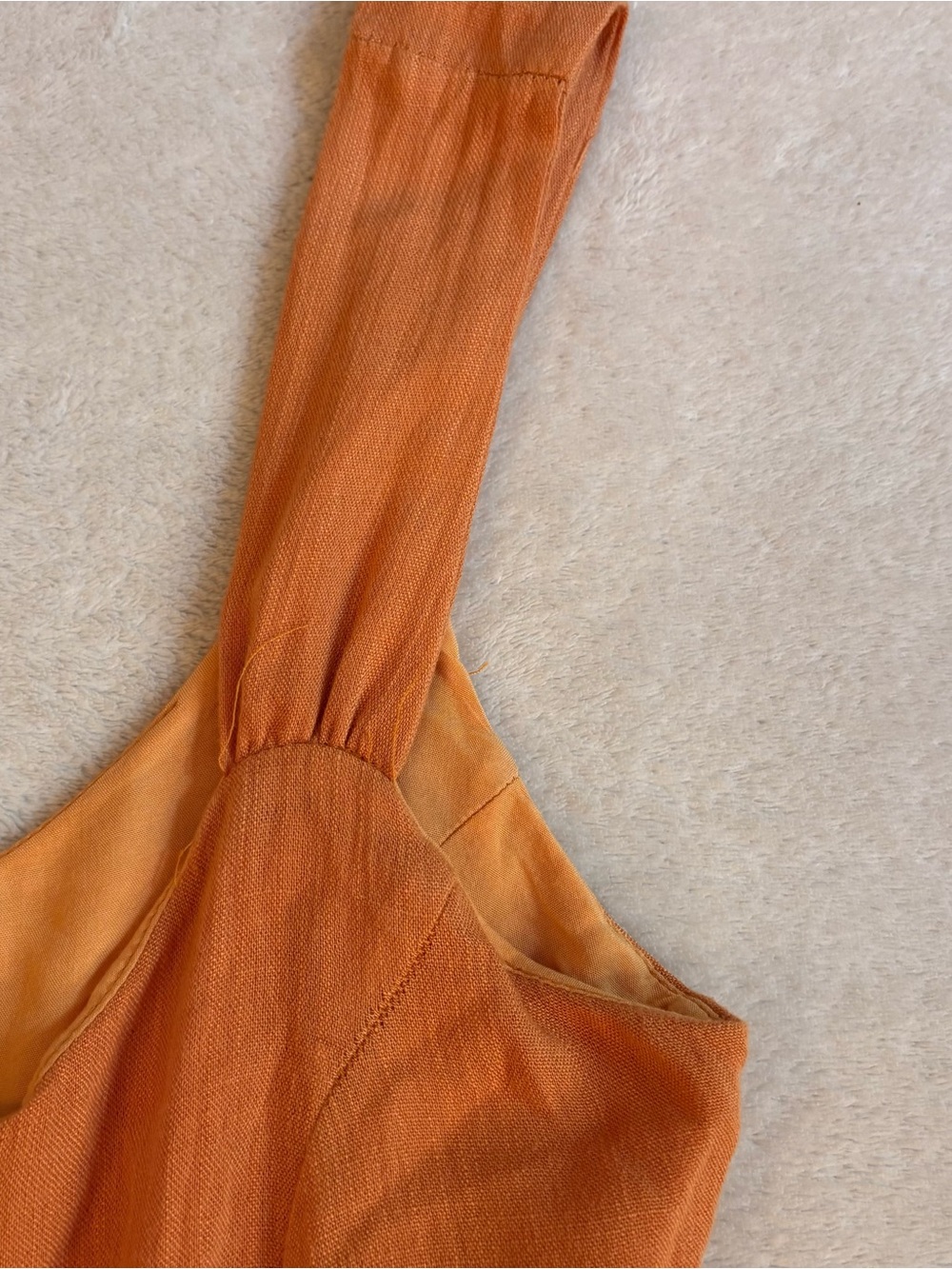 Urban Outfitters Pia Tiered Crinkle Orange Button-Front Romper Sz XS - Picture 7 of 9